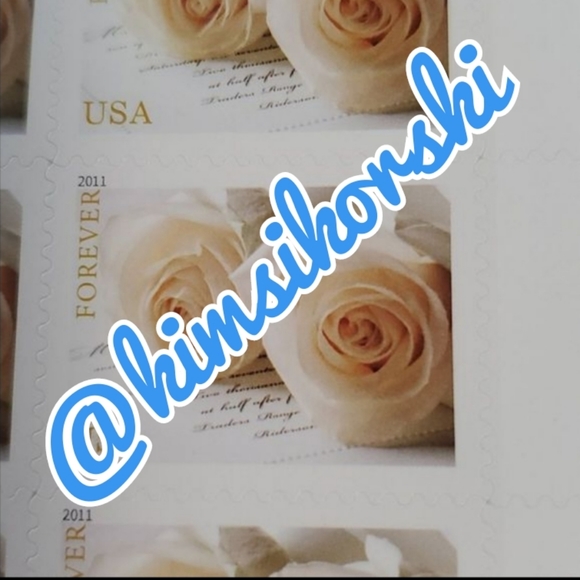 100 White‎ Wedding Roses 2011 Forever Stamps Invitations USPS Save The Date - Picture 4 of 6